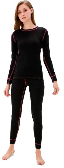 Комплект термобелья женский ЯрТФ 8119 черный-розовый Комплект термобелья женский ЯрТФ 8119 черный-розовый от магазина Супер Спорт